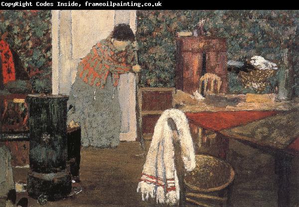 Edouard Vuillard Maid cleaning the room